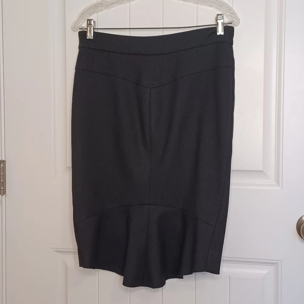 L'Agence Front Zip Pencil Straight Skirt Women's Sz 6 Black Career Minimalist